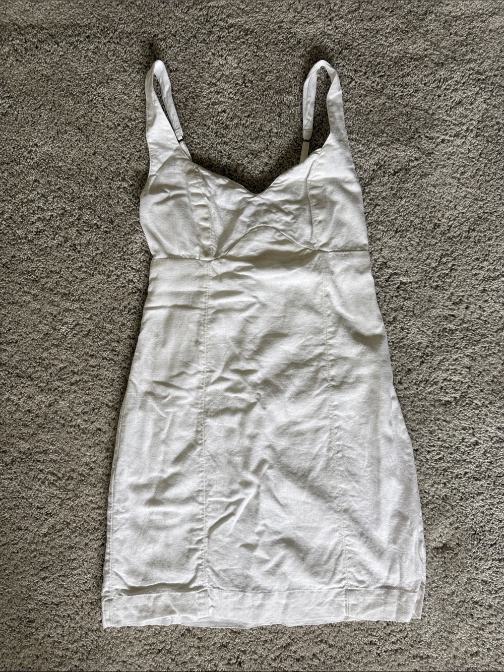 Abercrombie & Fitch White Linen-Blend Mini Dress